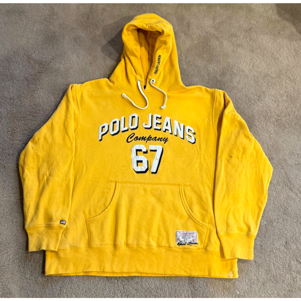Vintage Polo Jeans Company 67 Ralph Lauren Hoodie Sweatshirt Oversized Size M